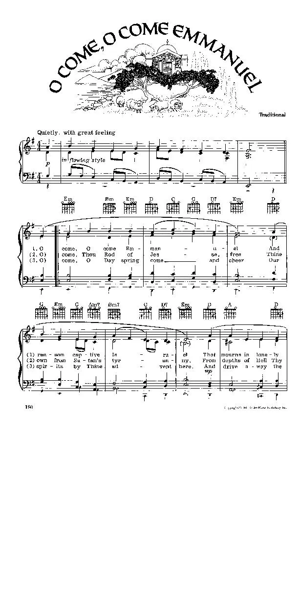 télécharger la partition d'accordéon O come, o come Emmanuel (Chant de Noël) au format PDF