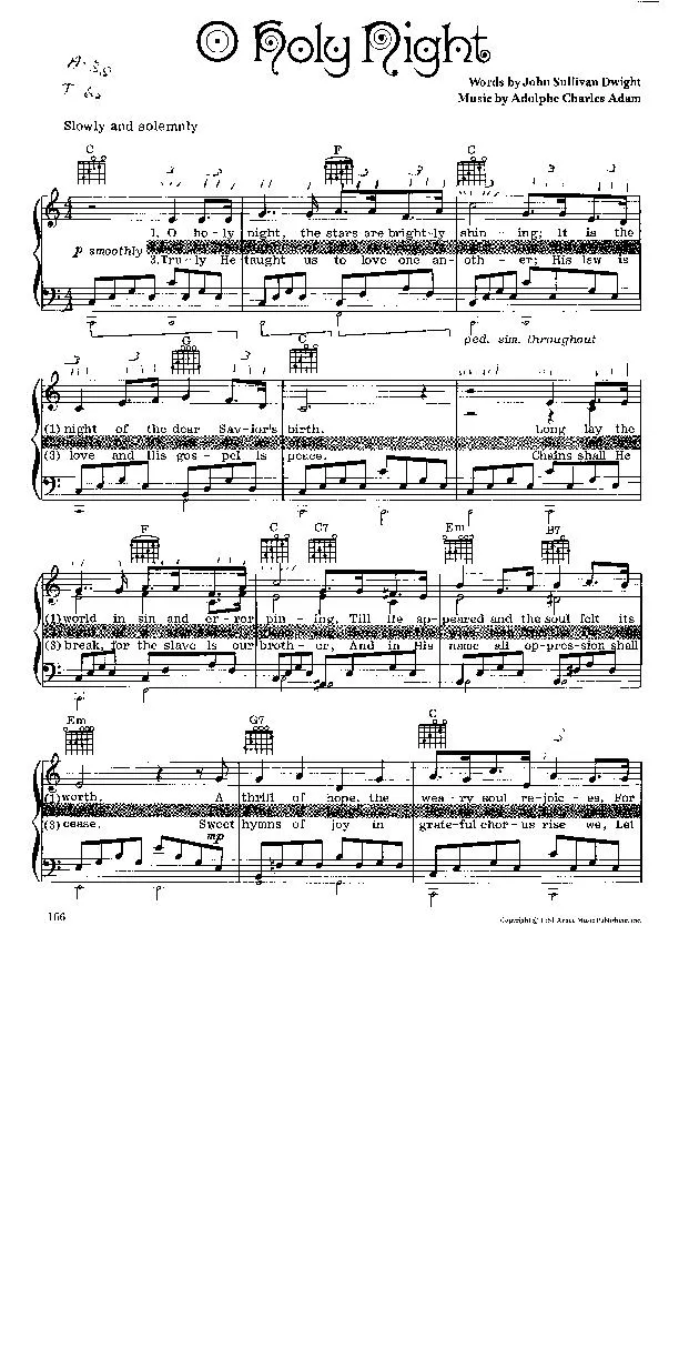 télécharger la partition d'accordéon O Holy Night (Chant de Noël) au format PDF