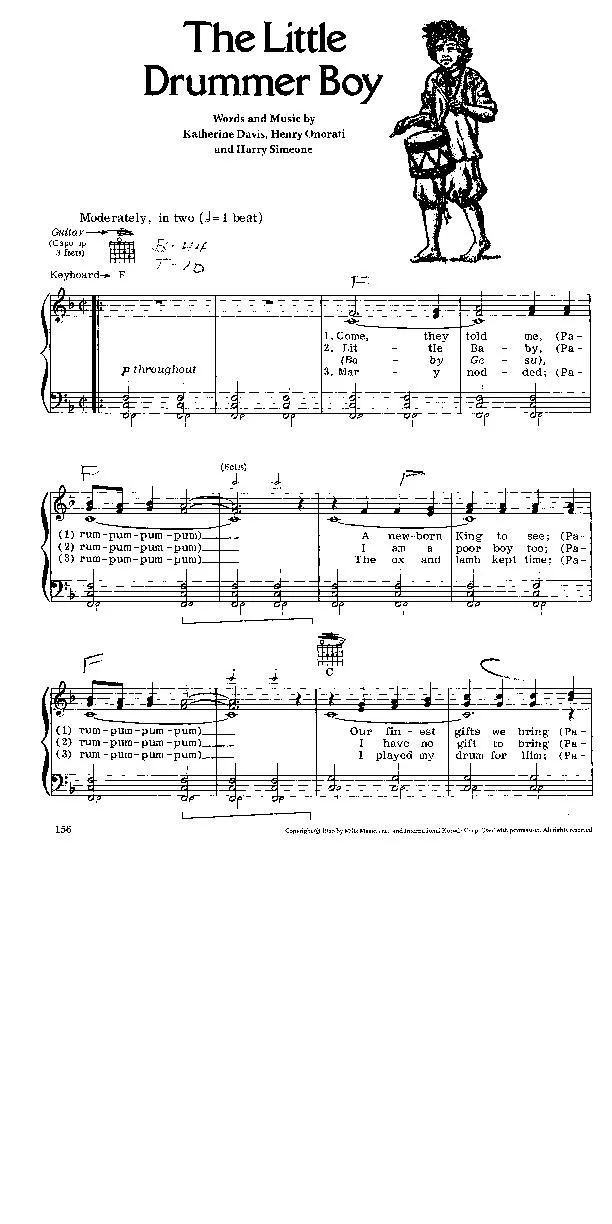 télécharger la partition d'accordéon The Little Drummer Boy (Chant de Noël) au format PDF