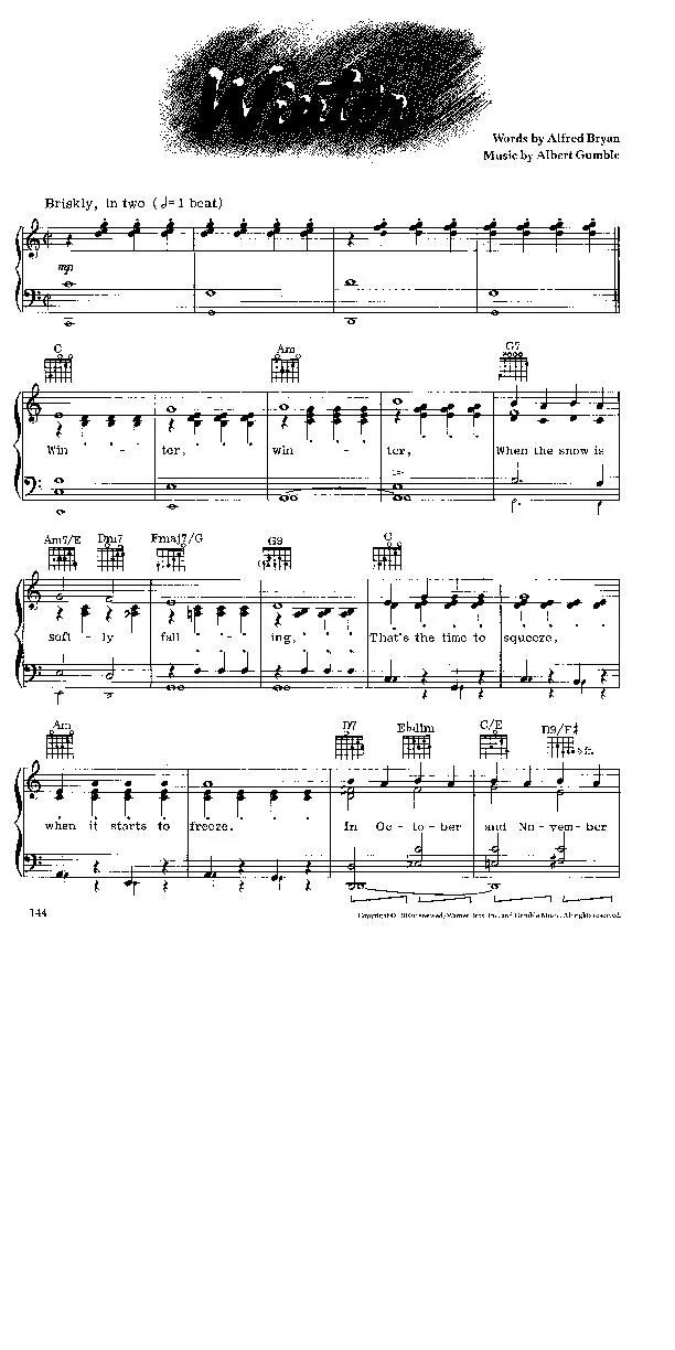 télécharger la partition d'accordéon Winter (Chant de Noël) au format PDF