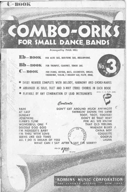 télécharger la partition d'accordéon Combo Orks for small dance bands (n°3) (23 Titres) au format PDF