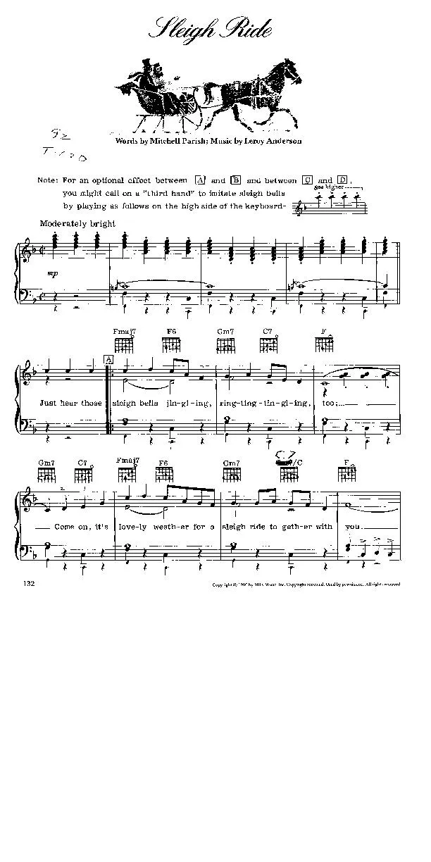 télécharger la partition d'accordéon Sleigh ride (Chant de Noël) au format PDF