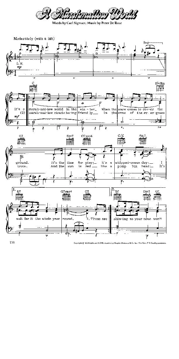télécharger la partition d'accordéon A Marshmallow World (Chant de Noël) au format PDF
