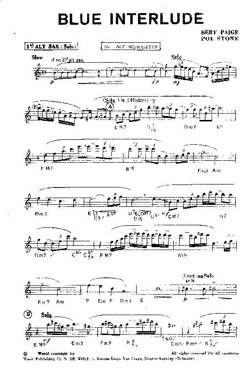 télécharger la partition d'accordéon Blue Interlude (Orchestration Complète) (Slow) au format PDF