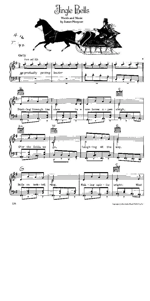 télécharger la partition d'accordéon Jingle bells (Chant de Noël) au format PDF