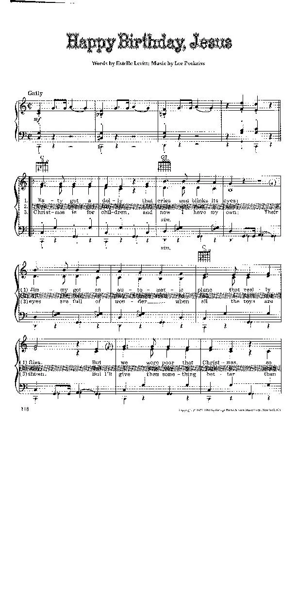 télécharger la partition d'accordéon Happy birthday, Jesus (Chant de Noël) au format PDF