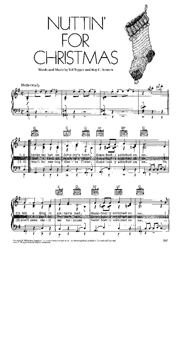 télécharger la partition d'accordéon Nuttin' for Christmas (Chant de Noël) au format PDF