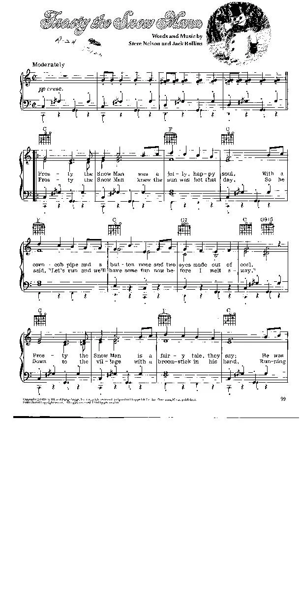 télécharger la partition d'accordéon Frosty the Snow Man (Chant de Noël) au format PDF