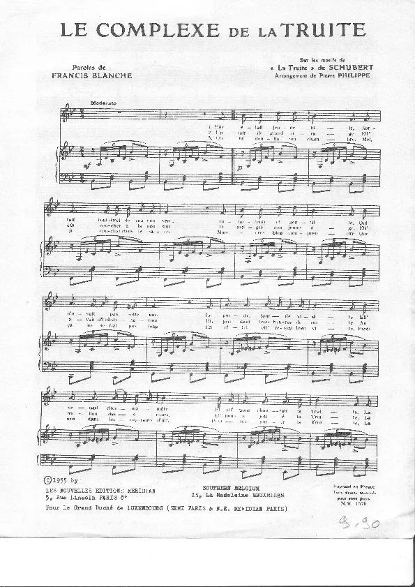 télécharger la partition d'accordéon Le complexe de la truite (Sur les motifs de La Truite de Schubert) (Arrangement : Pierre Philippe) au format PDF