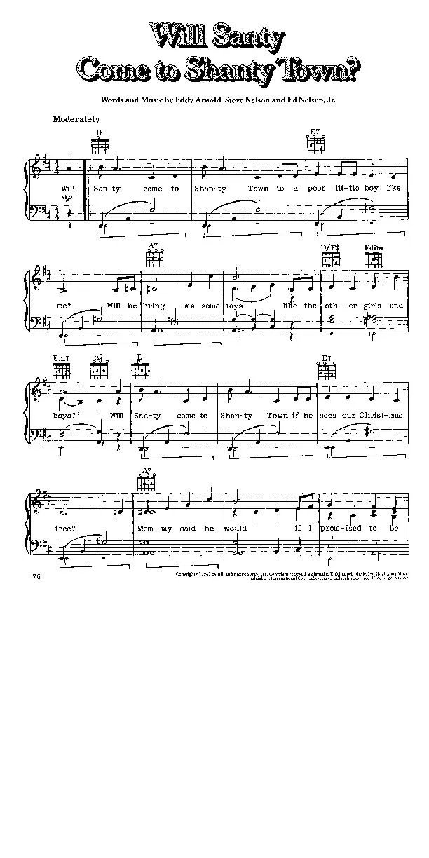 télécharger la partition d'accordéon Will Santy come to Shanty Town (Chant de Noël) au format PDF