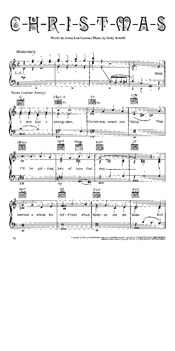 télécharger la partition d'accordéon C-h-r-i-s-t-m-a-s (Chant de Noël) au format PDF
