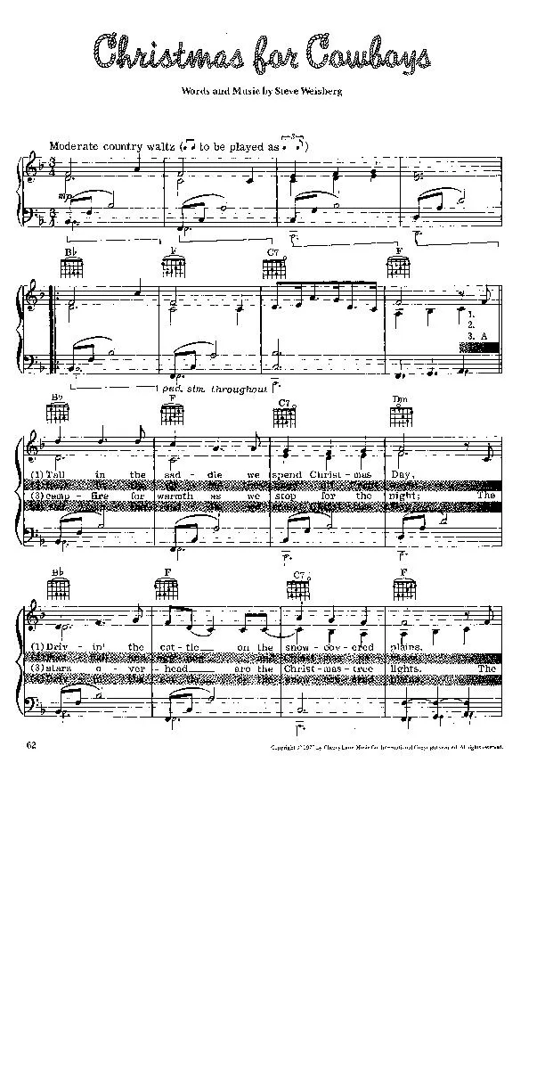 télécharger la partition d'accordéon Christmas for cowboys (Chant de Noël) au format PDF