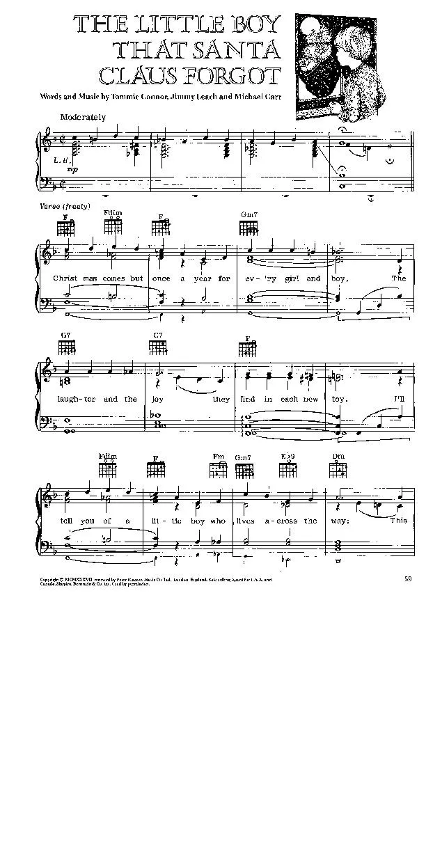 télécharger la partition d'accordéon The little boy that Santa Claus forgot (Chant de Noël) au format PDF