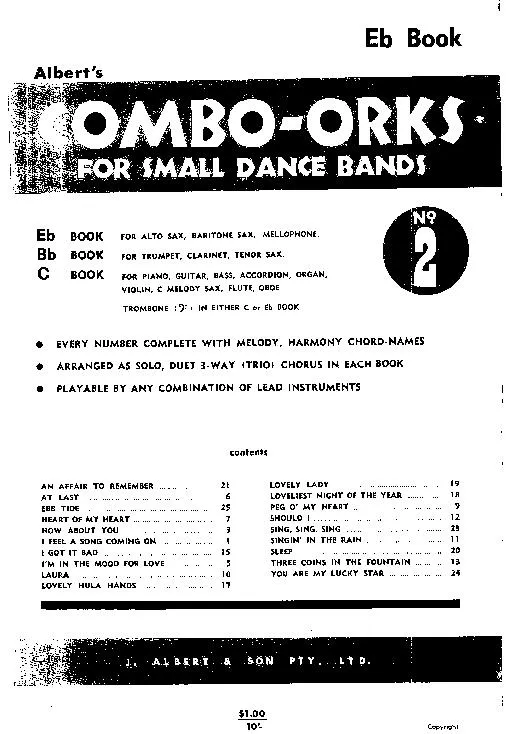 télécharger la partition d'accordéon Combo Orks for small dance bands (n°2) (24 Titres) au format PDF