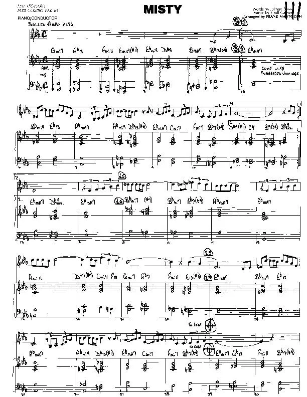télécharger la partition d'accordéon Misty (Arranged by : Frank Mantooth) (Piano Conductor) au format PDF