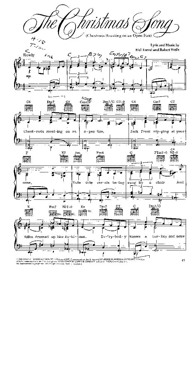 télécharger la partition d'accordéon The christmas song (Chestnuts roasting on an open fire) (Chant de Noël) au format PDF