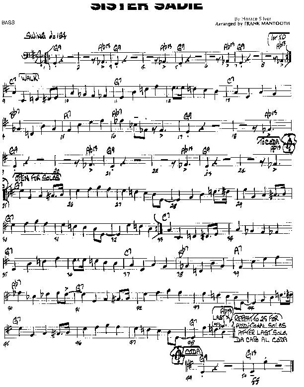 télécharger la partition d'accordéon Sister Sadie (Arranged : Frank Mantooth) (3 horns / Rhythm) au format PDF