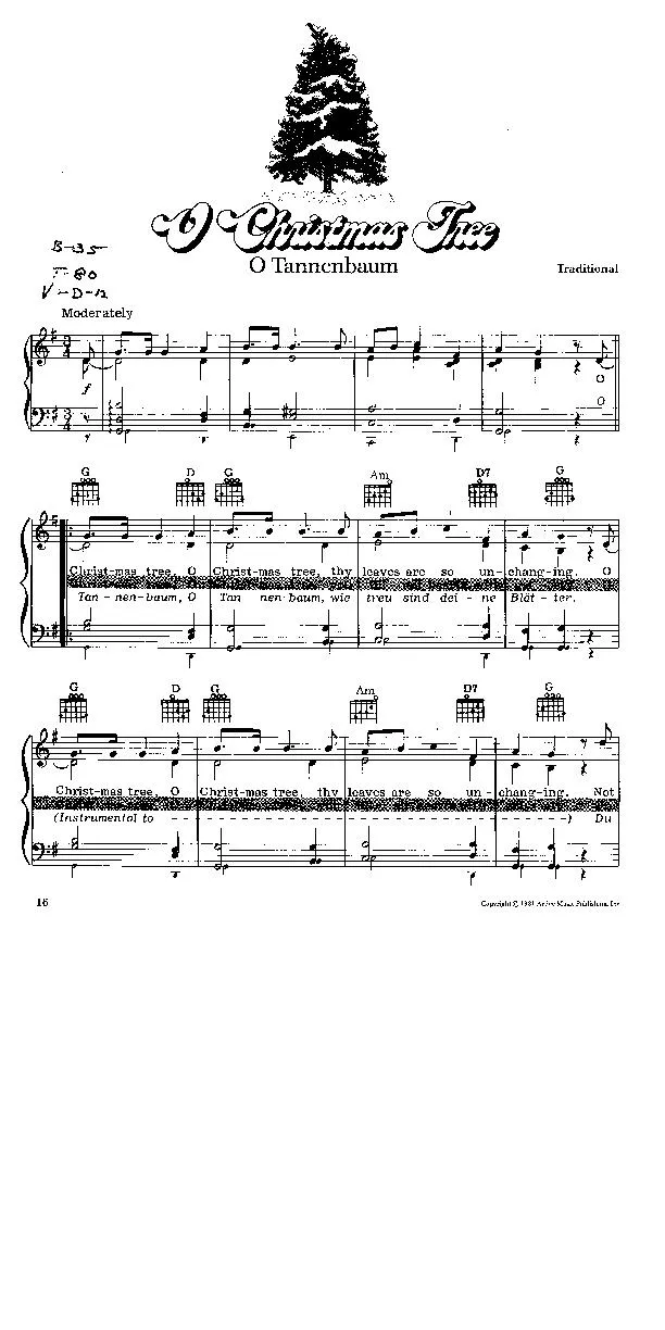 télécharger la partition d'accordéon O christmas tree (O tannenbaum) (Chant de Noël) au format PDF