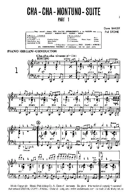télécharger la partition d'accordéon Cha Cha Montuno Suite (Part 1 et 2) (Small Combo / Big-Band) au format PDF