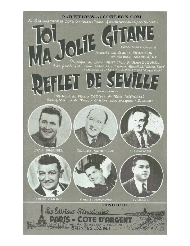 télécharger la partition d'accordéon Toi Ma jolie Gitane (Arrangement : Dino Margelli) (Paso Doble) au format PDF