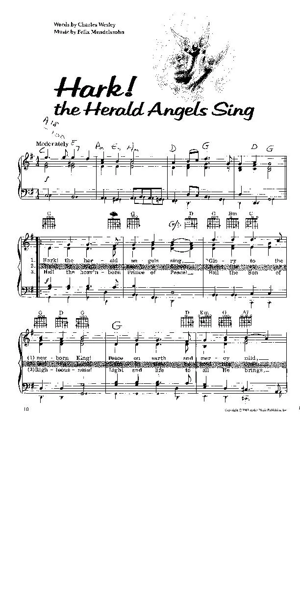 télécharger la partition d'accordéon Hark, the Herald Angels sing (Chant de Noël) au format PDF