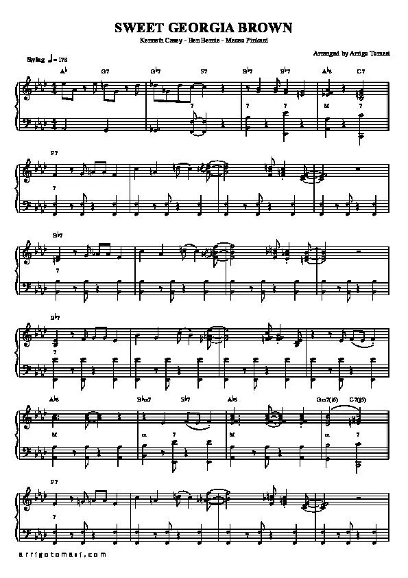 télécharger la partition d'accordéon Sweet Georgia Brown (Arranged by : Arrigo Tomasi) au format PDF
