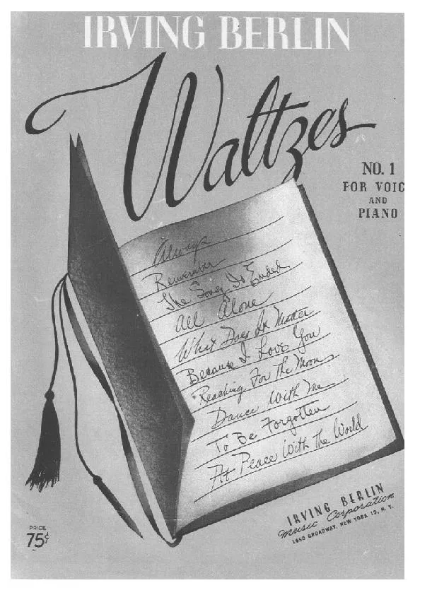 télécharger la partition d'accordéon Waltzes n°1 (For Voice and Piano) (Valse) (10 Titres) au format PDF