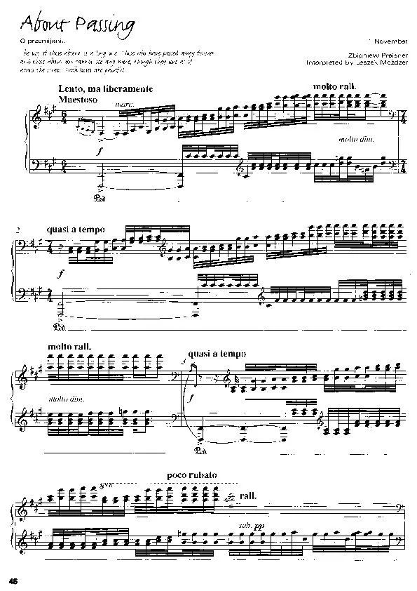 télécharger la partition d'accordéon About passing (O Przemijaniu)  (Arrangement : Leszek Mozdzer) (Slow) au format PDF