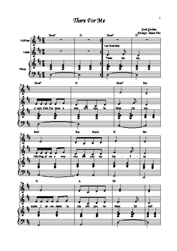 télécharger la partition d'accordéon There for me (Arrangement par Tania Vaz pour 3 voix) (Slow) au format PDF