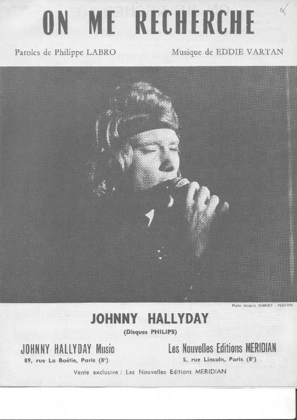 télécharger la partition d'accordéon On me recherche (Chant : Johnny Halliday) (Jerk) au format PDF