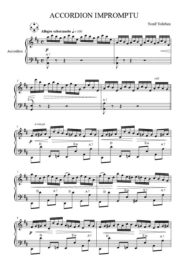télécharger la partition d'accordéon Accordion impromptu au format PDF