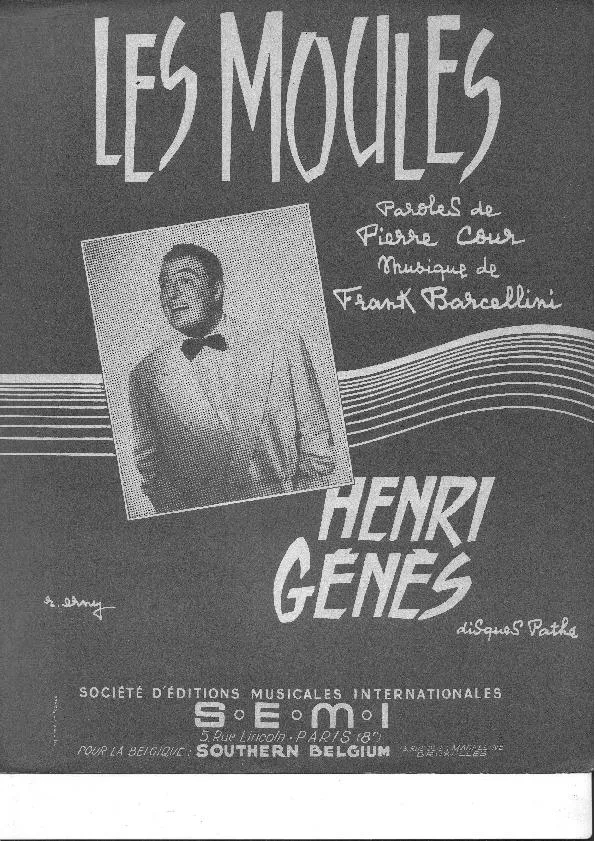 télécharger la partition d'accordéon Les moules (Chant : Henri Genès) au format PDF
