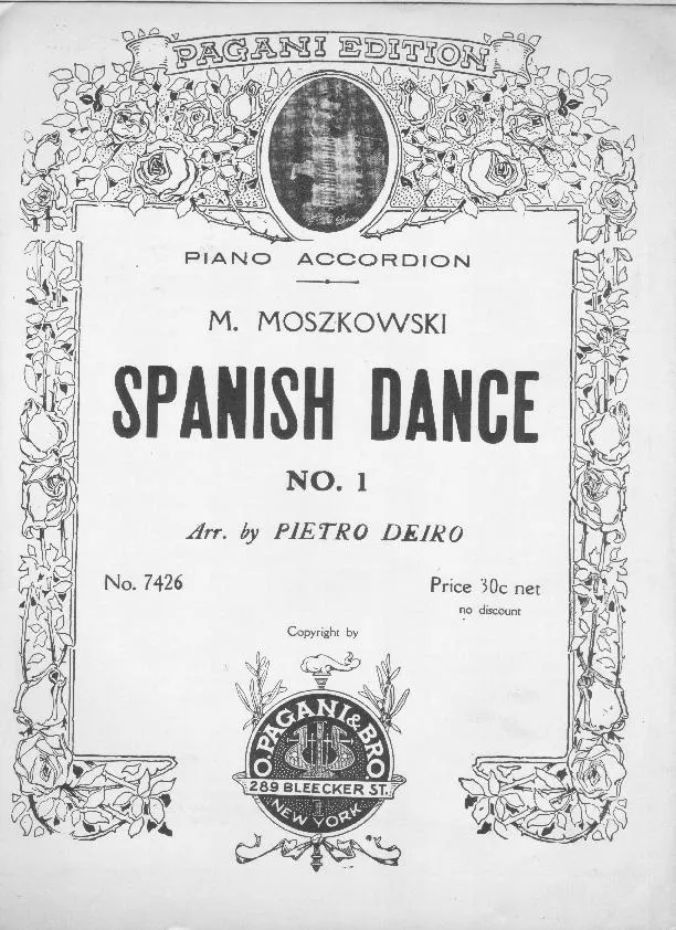 télécharger la partition d'accordéon Spanish Dances n°1 (Arrangement : Pietro Deiro) (Accordéon) au format PDF