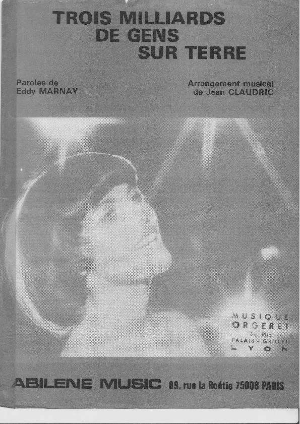 télécharger la partition d'accordéon Trois milliards de gens sur terre (Chant : Mireille Mathieu) au format PDF