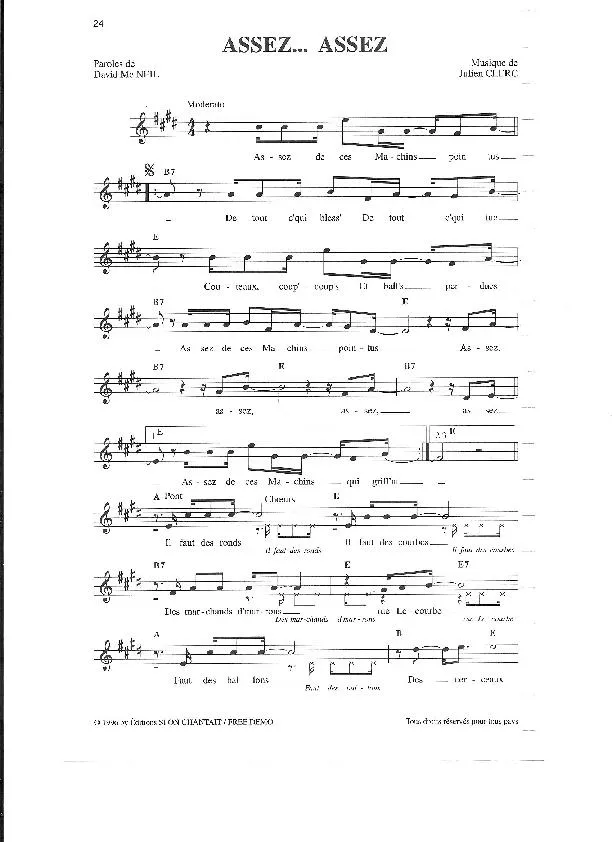 télécharger la partition d'accordéon Assez assez (Slow Samba) au format PDF