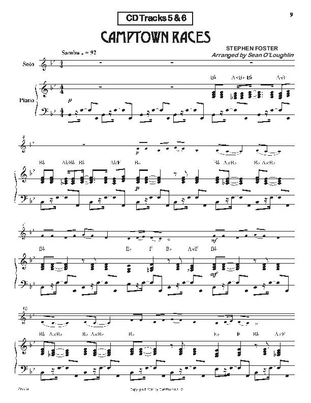 télécharger la partition d'accordéon Camptown races (Arrangement : Sean O'Loughlin) (Samba) au format PDF