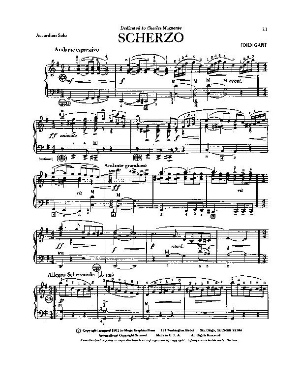 télécharger la partition d'accordéon Scherzo (Accordion Solo) au format PDF