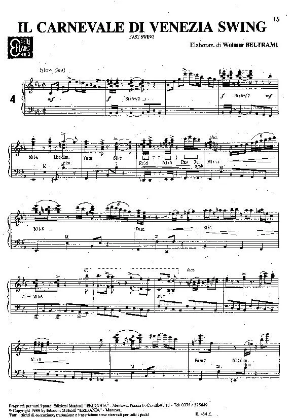 télécharger la partition d'accordéon Il carnevale di Venezia swing (Fast Swing) (Accordéon) au format PDF