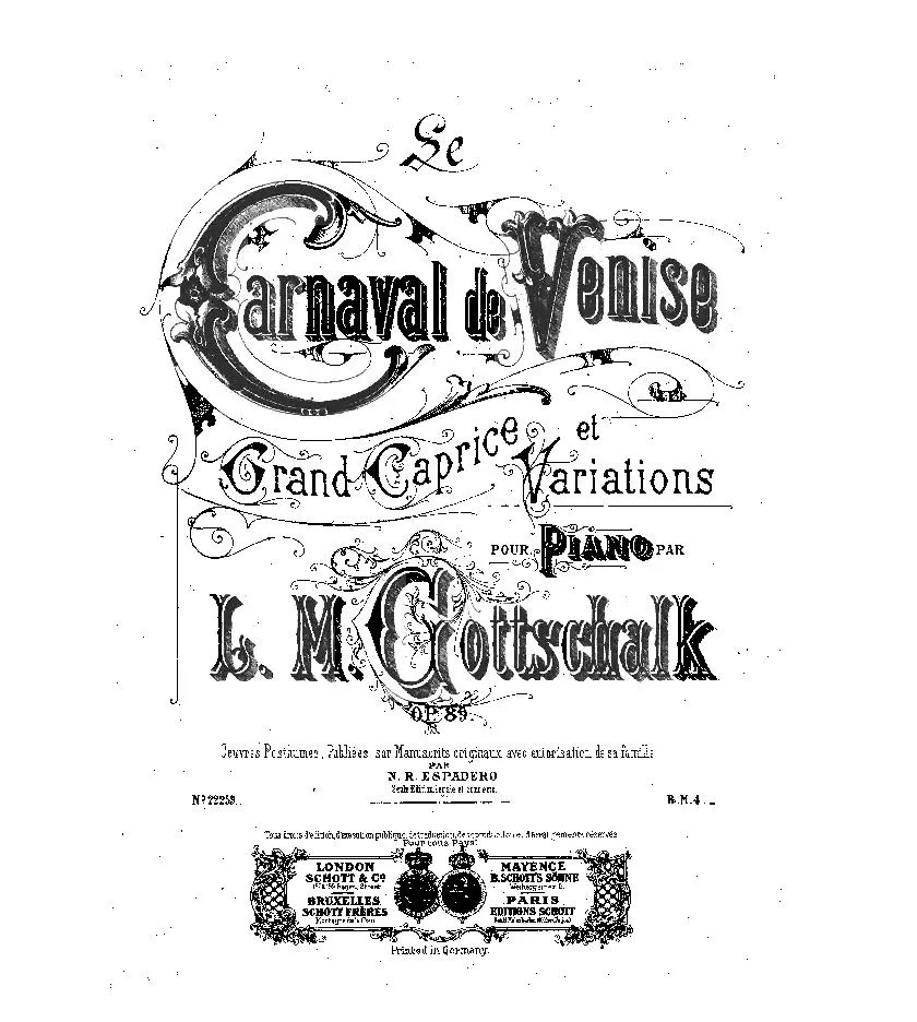 télécharger la partition d'accordéon Le Carnaval de Venise (Grand Caprice et Variations) (Piano) au format PDF