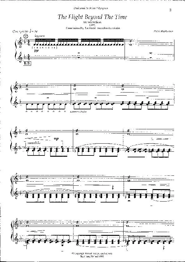télécharger la partition d'accordéon The flight beyond the time (For Accordeon) au format PDF