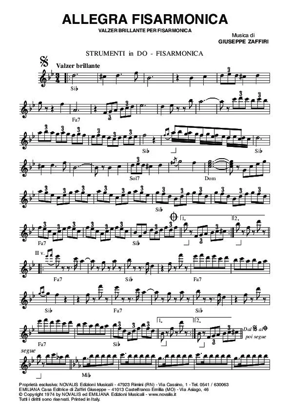 télécharger la partition d'accordéon Allegra Fisarmonica (Valse Brillante) au format PDF