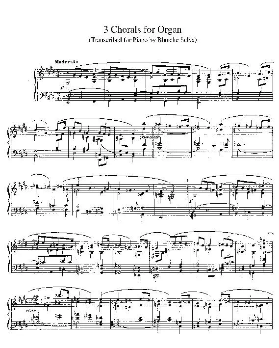 télécharger la partition d'accordéon Chorale for organ n°1 in E major (Arrangement : Blanche Selva) au format PDF