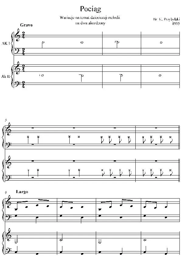 télécharger la partition d'accordéon Wariacje na temat dziecięcej melodii na dwa akordeony / Variations sur une mélodie pour enfants pour deux accordéons au format PDF