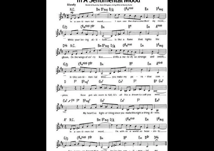 télécharger la partition d'accordéon In a sentimental mood (Slowly) au format PDF