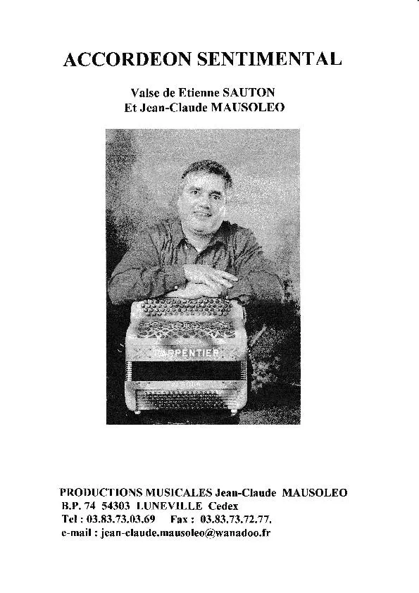 télécharger la partition d'accordéon Accordéon Sentimental (Valse) au format PDF