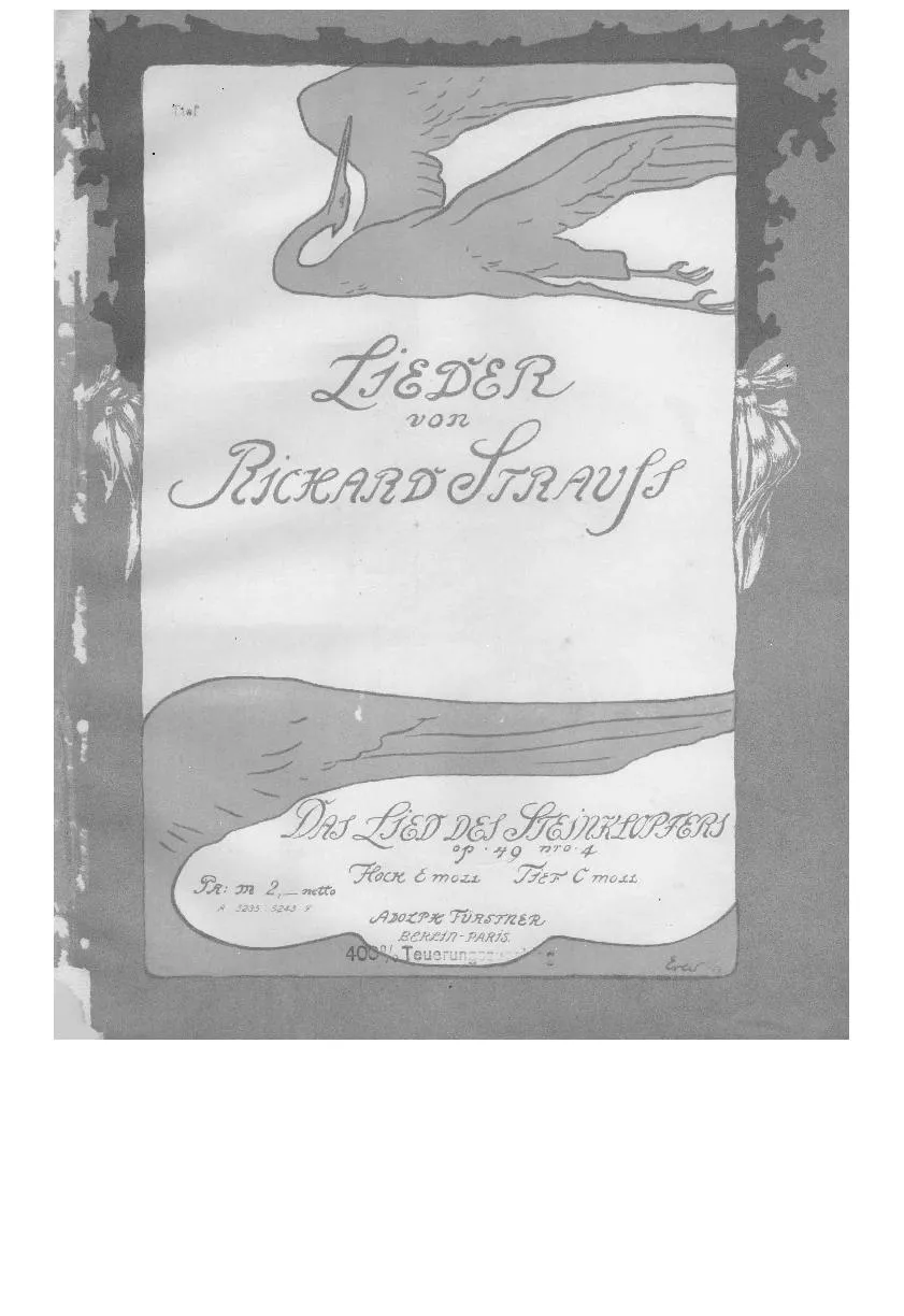 télécharger la partition d'accordéon Lieder von Richard Strauss : Das Lied des Steinklopfers (Song of the stone-breaker) (Chant : Andreas Schmidt) au format PDF