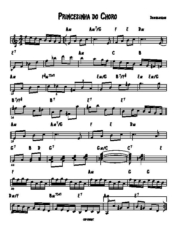 télécharger la partition d'accordéon Princesinha no choro (Adaptation : Lucas Porto) (Choro) (Accordéon) au format PDF
