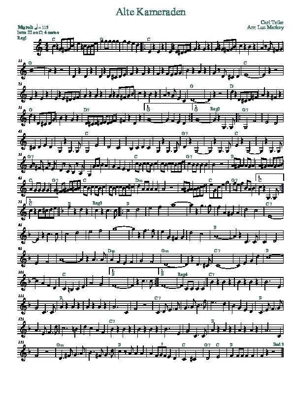 télécharger la partition d'accordéon Alte Kameraden (Arrangement : Luc Markey) (March) au format PDF