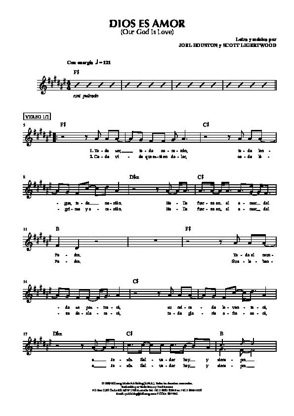 télécharger la partition d'accordéon Dios es amor (Our God is love) (Interprètes : Hillsong avec Marcos Witt) (Disco Rock) au format PDF