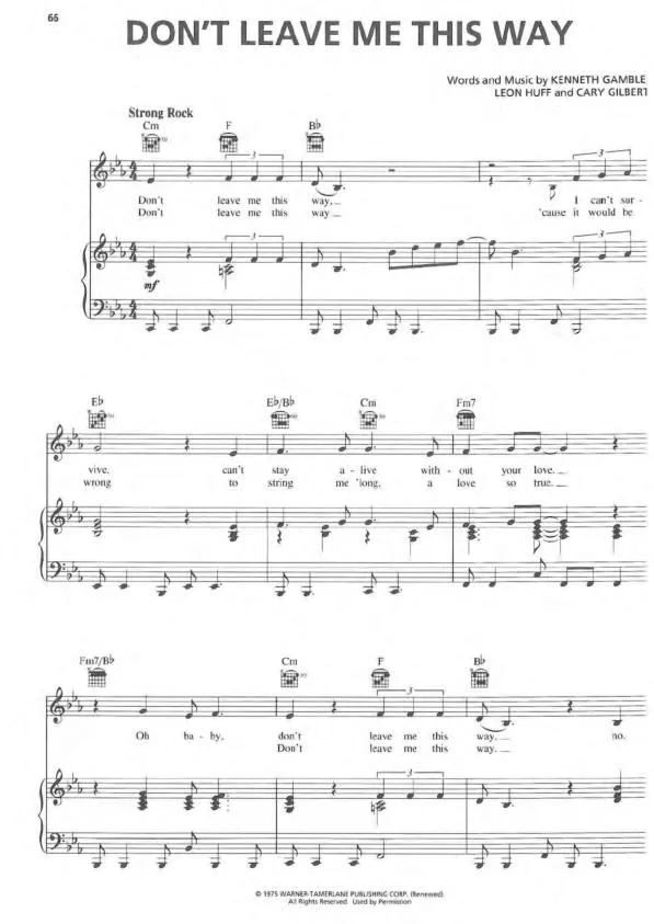 télécharger la partition d'accordéon Don't leave me this way (Interprètes : The Communards) (Disco Rock) au format PDF